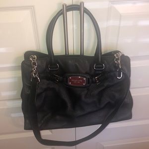 Black leather MK shoulder bag